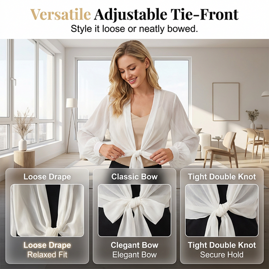 📢📢40% OFF !! ⏰Women's Lightweight Chiffon Tie-Front Cardigan