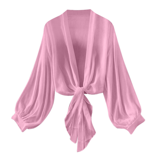 📢📢40% OFF !! ⏰Women's Lightweight Chiffon Tie-Front Cardigan