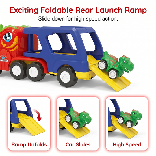🚛Double-Decker Dinosaur Transport Truck Toy