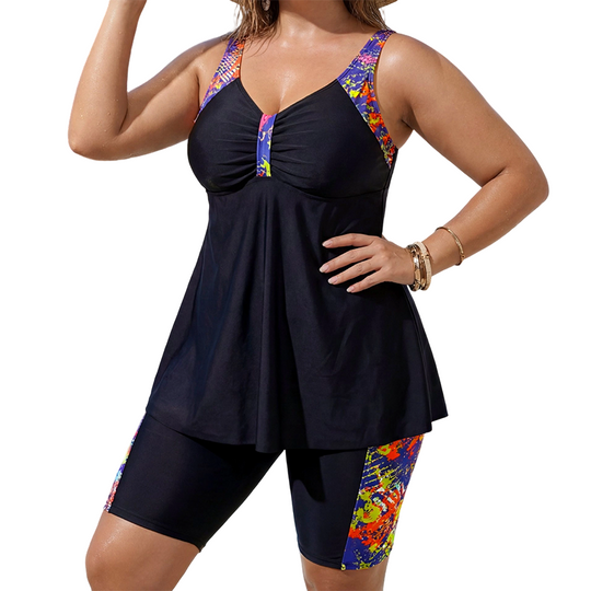 👙 LIMITED-TIME 50% OFF! 💐 Women's Flowy Tankini Top and Shorts Bathing Suit – Tummy Control, Boy Shorts, Supportive ✨