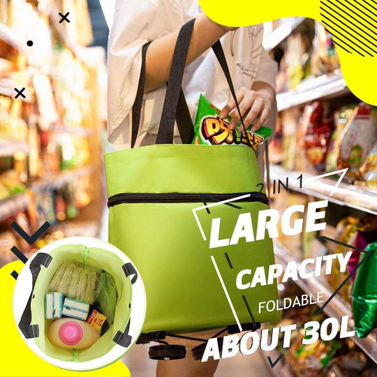 🛒 60% OFF NOW! 🧺 2-in-1 Foldable Shopping Cart – Sturdy frame, compact fold & large capacity – Perfect for grocery runs & weekend markets 📦