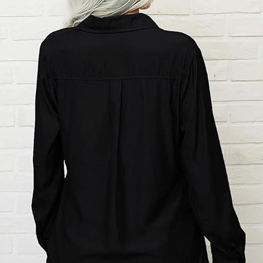 ⏳Time-Limited Special⏰Women's Solid Lapel Long Sleeves Button-Down Shirt👔