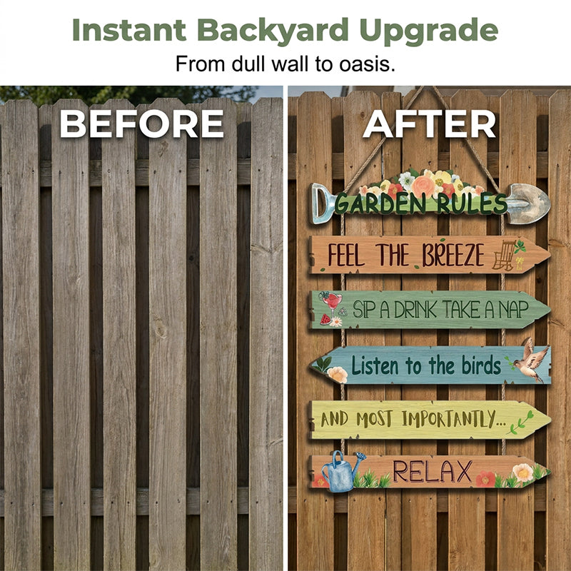 ⏳Limited-time 30% off⏰Rustic Wooden Garden Hanging Sign Wall Decor Plaque🏡🪧2
