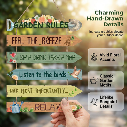 ⏳Limited-time 30% off⏰Rustic Wooden Garden Hanging Sign Wall Decor Plaque🏡🪧2