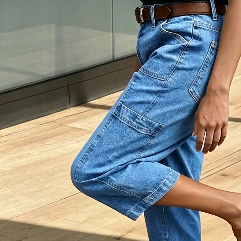 👖 LIMITED-TIME 50% OFF! &FERR SHIPPING✈️✨ Women's Casual Stretchy Cropped Denim Pants – Barrel Fit, Mid-Waist, Multi-Pockets 🌿
