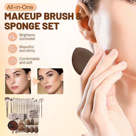 ⏰️Only 200 units left in stock🎁Limited-Time 49% Off!🔥50K+ sold!🔥All-in-One Makeup Brush & Sponge Set