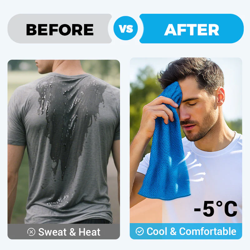 🔥50% OFF!🎁Time-Sensitive Exclusive Deal! 💦Cold Sweat Towel You Can Use Anywhere, Anytime! Reusable Soft Absorbent Cooling Portable– UK Ready!