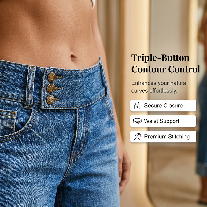 👖 50% OFF NOW! 💙 Women's High-Waisted Wide-Leg Cropped Jeans – Button front, cropped length & soft stretch denim for a flattering, vintage-inspired silhouette 🌿