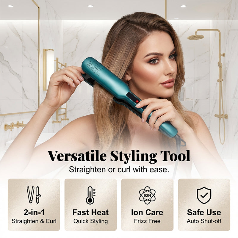 🎁🏆LAST DAY SPECIAL PRICE!-￡19.99!!💥  2-in-1 Hair Straightener and Curler with Negative Ionic Care