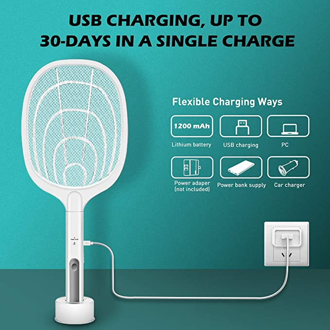 2-in-1 Mosquito Swatter - No chemicals & smart enough to work hands‑free.