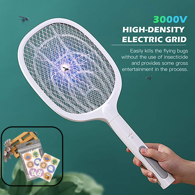 2-in-1 Mosquito Swatter - No chemicals & smart enough to work hands‑free.
