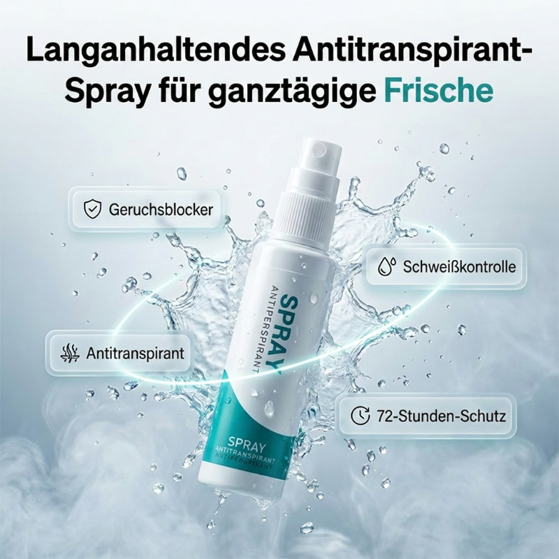 Long-lasting antiperspirant spray, 48-hour protection, stain-free & gentle on the skin – Ideal for everyday use & sport 💪