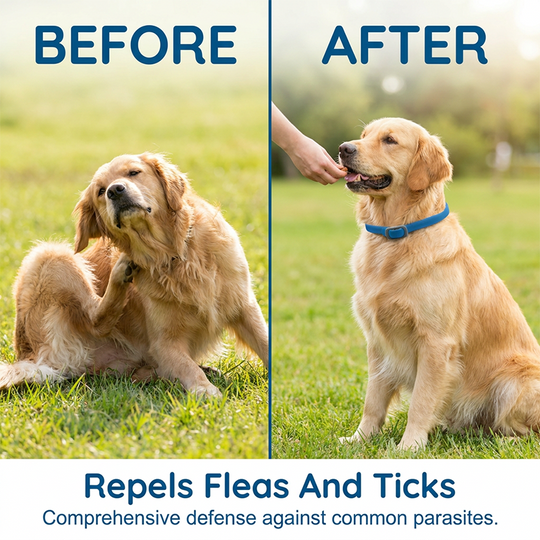 🎉 FLASH DEAL 30% OFF🐶🐱 – Plant-Based Flea & Tick Collar 🌿 Up to 8 Months Protection, Slow-Release Oils, Water-Resistant 💦 Repels Mosquitoes & Larvae, Comfortable & Safe for Daily Wear 🐕