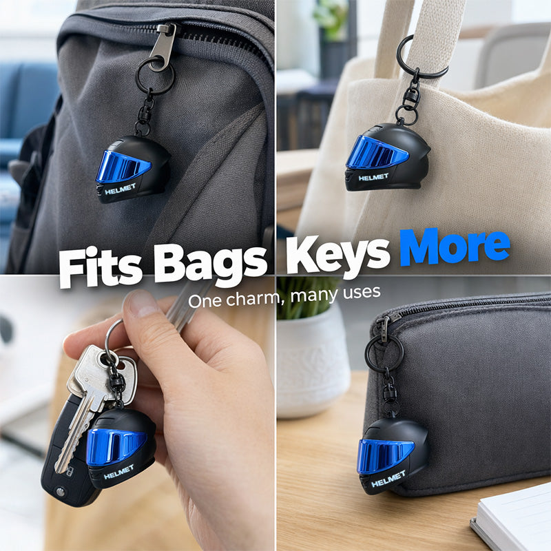 Novelty Mini Motorcycle Helmet Keychain