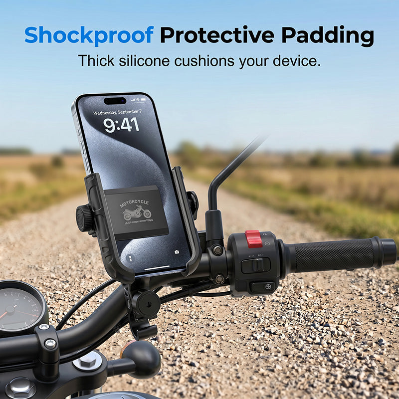 ⏰️Limited Time 50% Off！🎉 2026 Hot Sale !🚴‍♂️ Quick-Release Bike Phone Mount – SecureLock & Shockproof Padding 📱