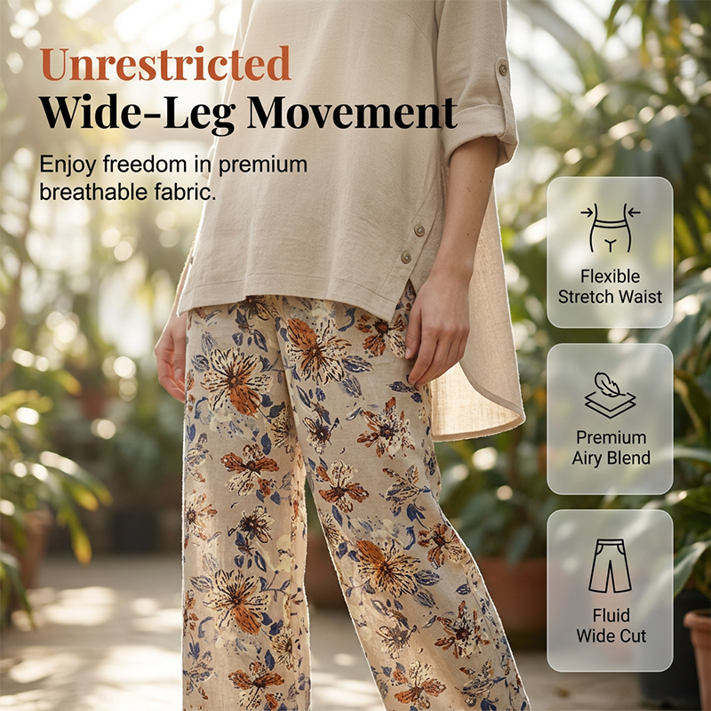 Women's Cotton Linen Half Sleeve Top ＆ Pants Set
