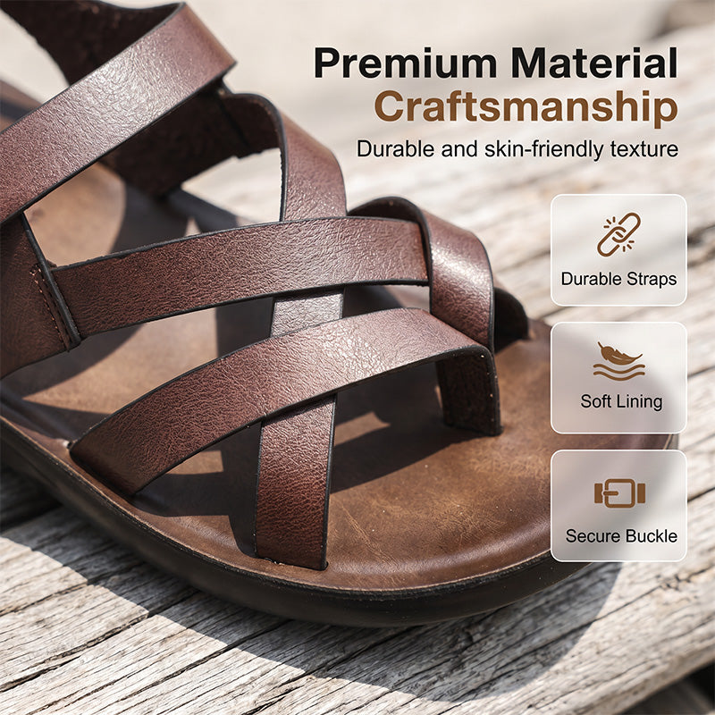 🌊Men Roman‑Style Sandals‑Soft‑Sole Summer Casual Beach‑Walking Shoes