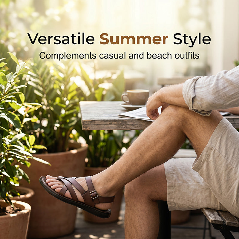 🌊Men Roman‑Style Sandals‑Soft‑Sole Summer Casual Beach‑Walking Shoes