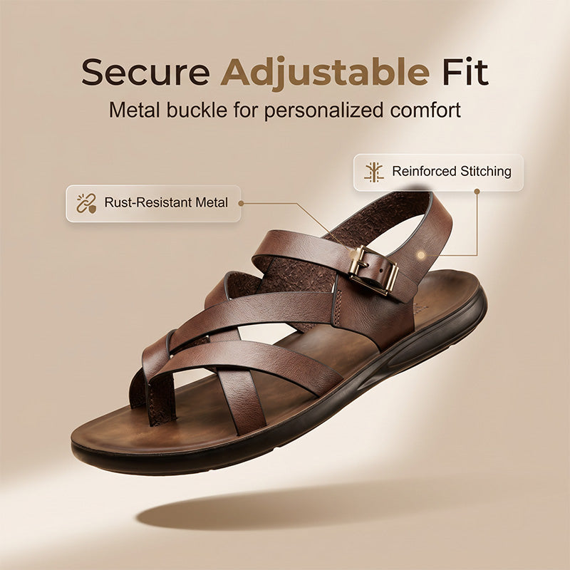 🌊Men Roman‑Style Sandals‑Soft‑Sole Summer Casual Beach‑Walking Shoes