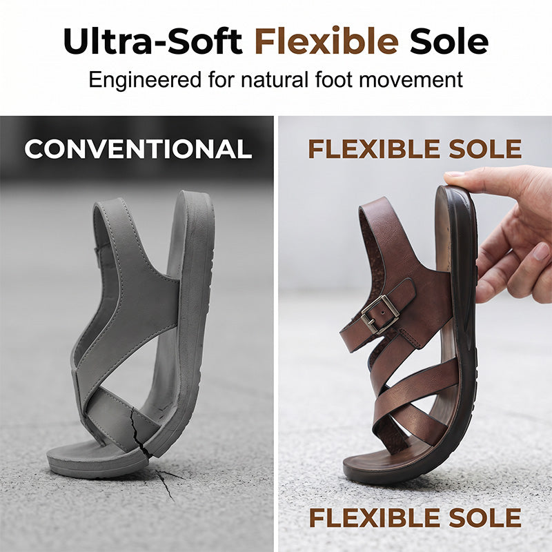 🌊Men Roman‑Style Sandals‑Soft‑Sole Summer Casual Beach‑Walking Shoes