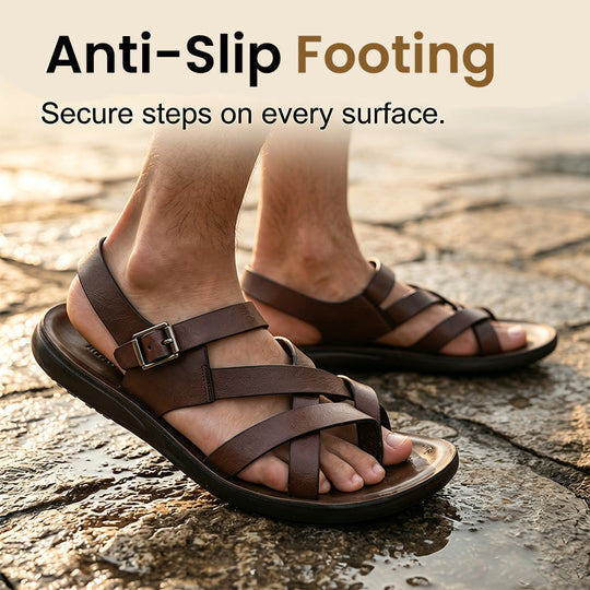 🌊Men Roman‑Style Sandals‑Soft‑Sole Summer Casual Beach‑Walking Shoes