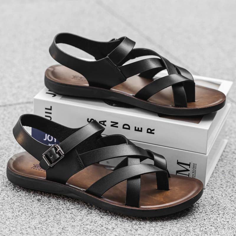 🌊Men Roman‑Style Sandals‑Soft‑Sole Summer Casual Beach‑Walking Shoes