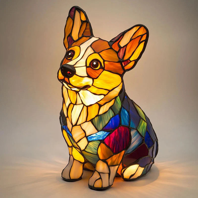 ⏳Time-Limited 50% OFF!!🐶🐱Color-block puppy and kitten sculpture LED table lamp