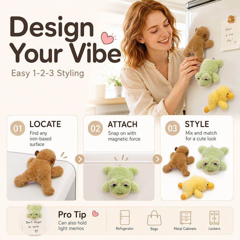 🥳2026 HOT SALE🥳💞50K+ SOLD!🧸✨ 30% OFF! Lovely Plushie Fridge Magnet Doll – Ultra‑soft mink velvet, hidden magnet. Sticks to fridge, monitor & more. A cute companion for everyday! 💖🎀