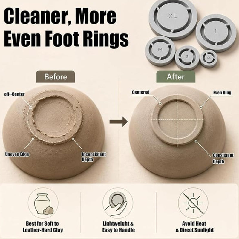 Pottery Foot Ring Template Centering Tool for Clay Trimming