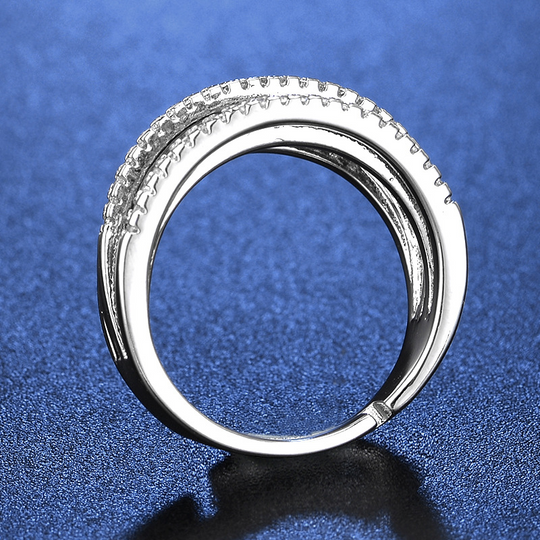 💫 Adjustable Multi-Band Crossover Ring – Fashion Jewelry ✨
