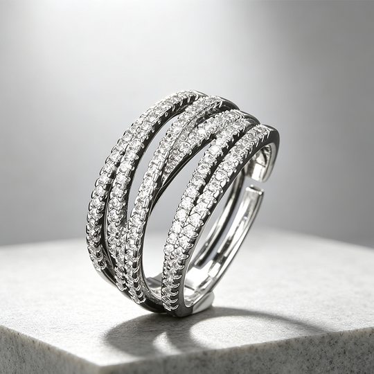 💫 Adjustable Multi-Band Crossover Ring – Fashion Jewelry ✨