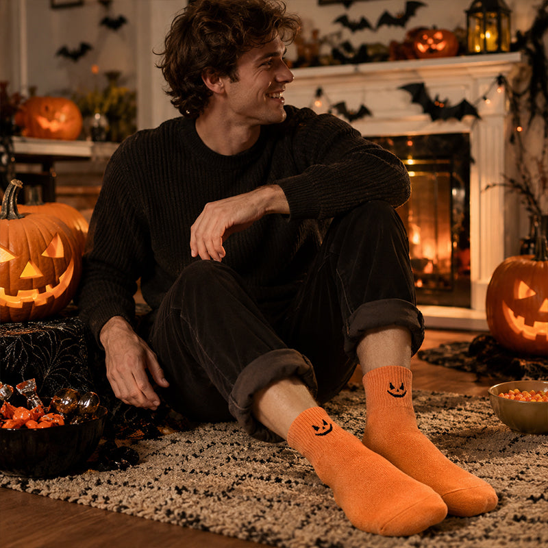 🎃🧦 LIMITED TIME 50% OFF! 5 Pairs of Breathable Halloween Crew Socks – Soft Cotton Blend, Sweat Wicking Comfort and Playful Pumpkin Style