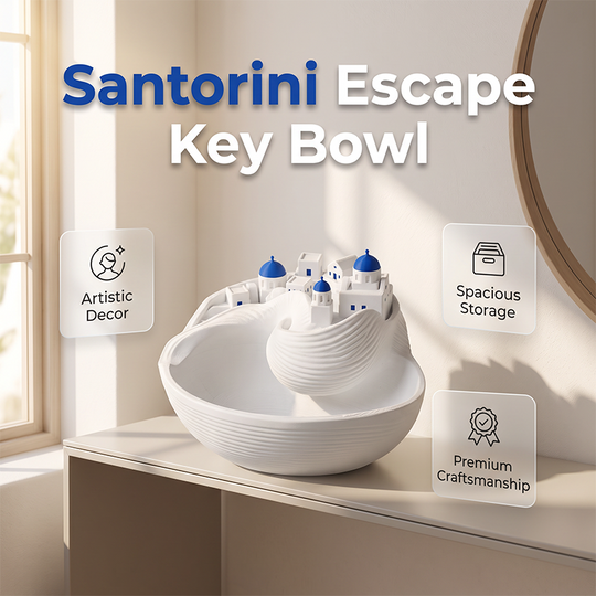🎁Limited-Time 50% Off🌊Blue and White Greek Marine-Themed Ceramic Key Tray – Home Decor