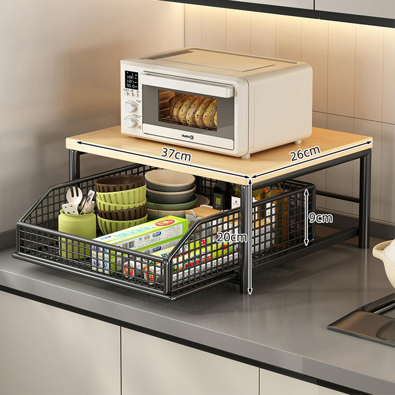 💥 50% OFF NOW! 🍳 2-Tier Microwave Stand with Slide-Out Drawer – Heavy-Duty, Space-Saving & Sturdy – Perfect for Kitchen, Office & Dorm Worktops 🏠✨