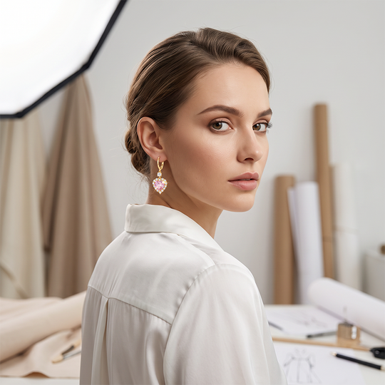 🎁2026 New Arrivals 30% OFF💥Sparkling Heart Drop Earrings – Romantic Pink Glow ✨