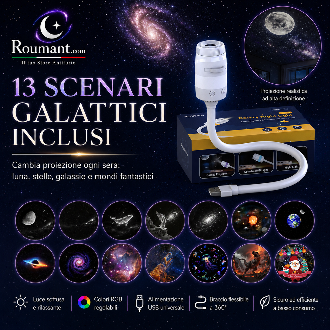 🌌 50% OFF NOW! 💫 USB lamp with starry sky projection – 13 interchangeable film discs & flexible neck – perfect for the bedroom ✨