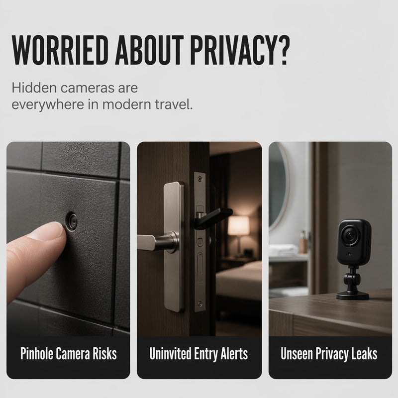 🥳2026 HOT SALE🥳💞50K+ SOLD!📡🔍 30% OFF! Smart Infrared Camera Detector – Finds hidden pinhole lenses instantly. LED flashlight & door alarm – travel with privacy & peace of mind! 🏨✨