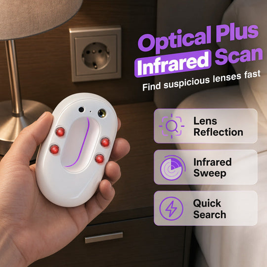 🥳2026 HOT SALE🥳💞50K+ SOLD!📡🔍 30% OFF! Smart Infrared Camera Detector – Finds hidden pinhole lenses instantly. LED flashlight & door alarm – travel with privacy & peace of mind! 🏨✨