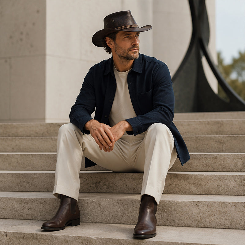 🎁 2026 New Arrivals 60% OFF！💥Vintage Wide-Brim Cowboy Hat with Adjustable Strap – Timeless Western Style & Perfect Sun Protection 🌵✨
