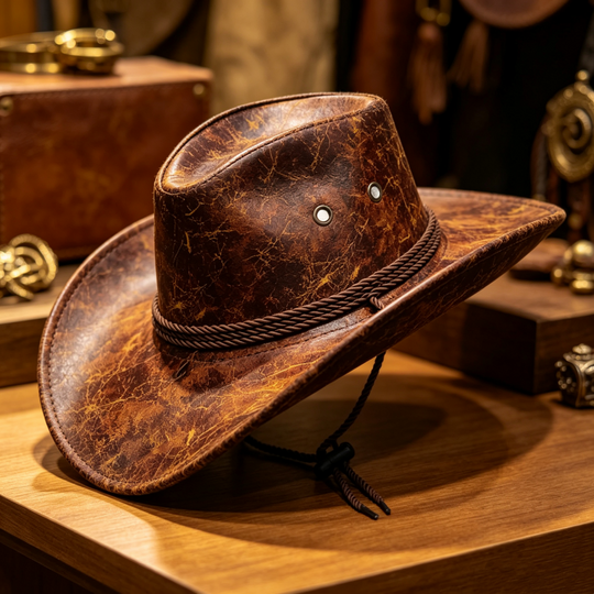 🎁 2026 New Arrivals 60% OFF！💥Vintage Wide-Brim Cowboy Hat with Adjustable Strap – Timeless Western Style & Perfect Sun Protection 🌵✨