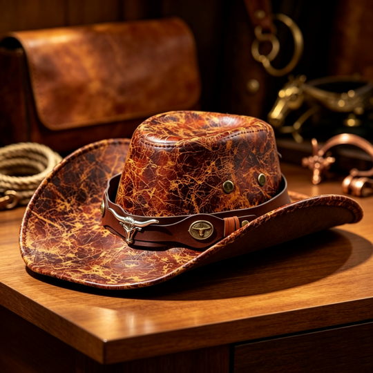 🎁 2026 New Arrivals 60% OFF！💥Vintage Wide-Brim Cowboy Hat with Adjustable Strap – Timeless Western Style & Perfect Sun Protection 🌵✨