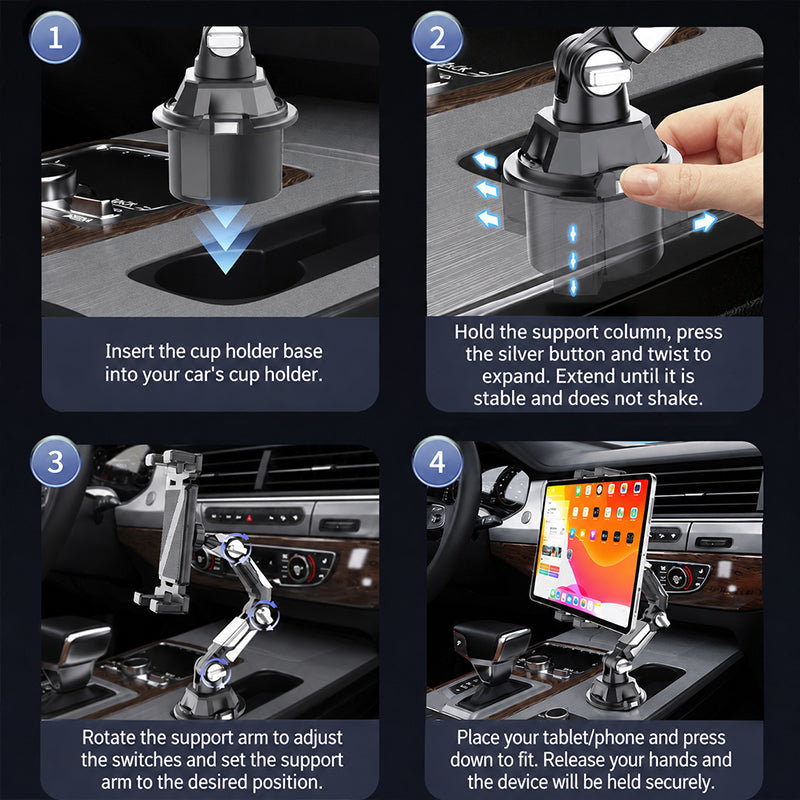 📢📢50% OFF !! ⏰Foldable Car Cup Holder Tablet Mount