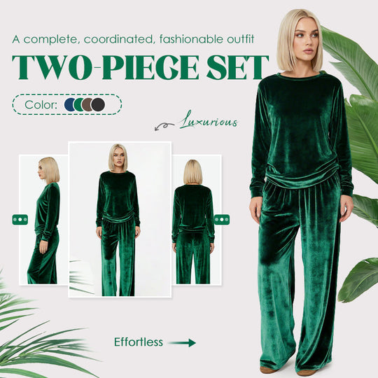 Luxury Comfort You Can Wear Anywhere ✨Women's Velvet Top & Pants 2-Piece Set