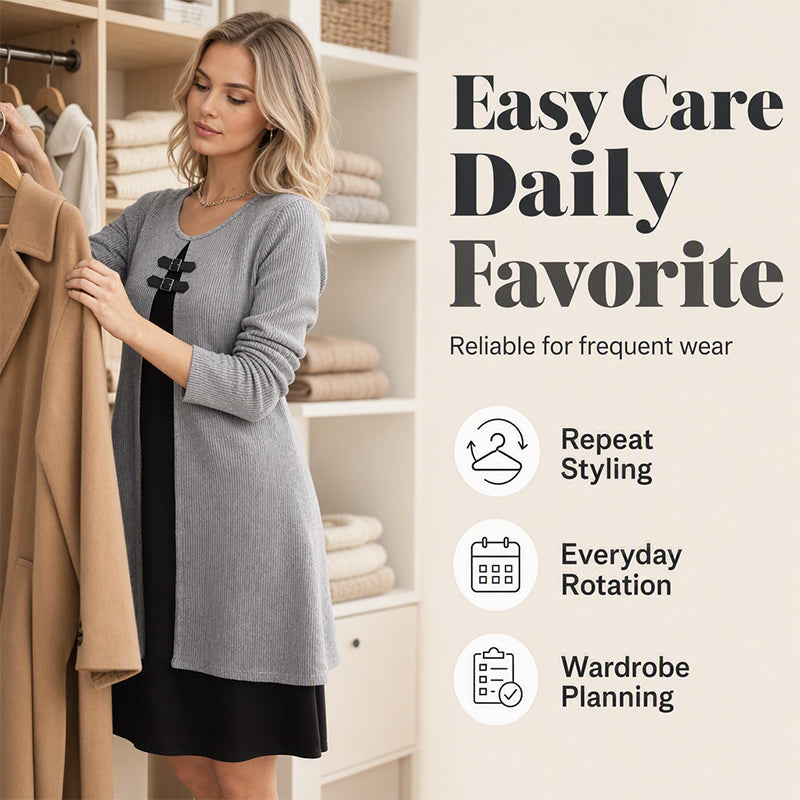 💗LAST DAY SALE 50% OFF⚡50K+ SOLD💕Women's Casual Ribbed Knit Long Sleeve Dress