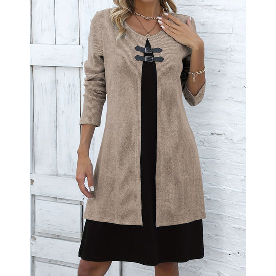 💗LAST DAY SALE 50% OFF⚡50K+ SOLD💕Women's Casual Ribbed Knit Long Sleeve Dress