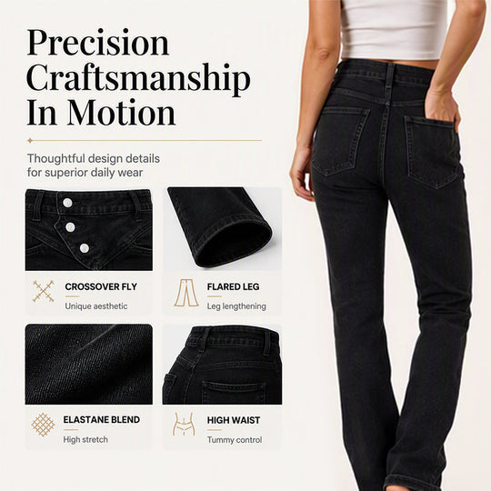 💖 Latest Design | Women's High-Waisted Crossover Asymmetric Jeans