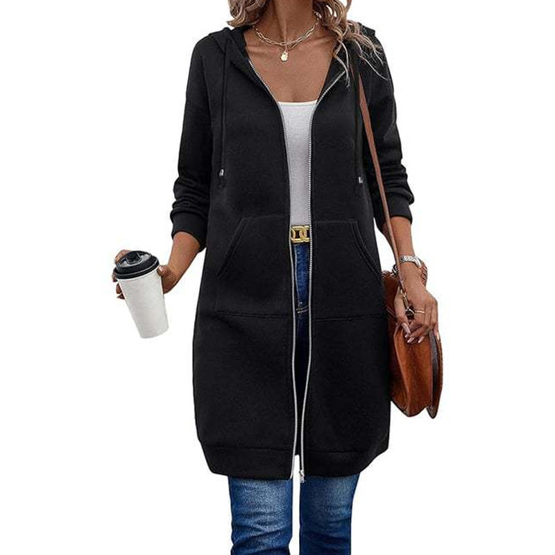 ⌛Limited-Time Offer🛍️Women’s Long Zip-Up Hooded Cardigan