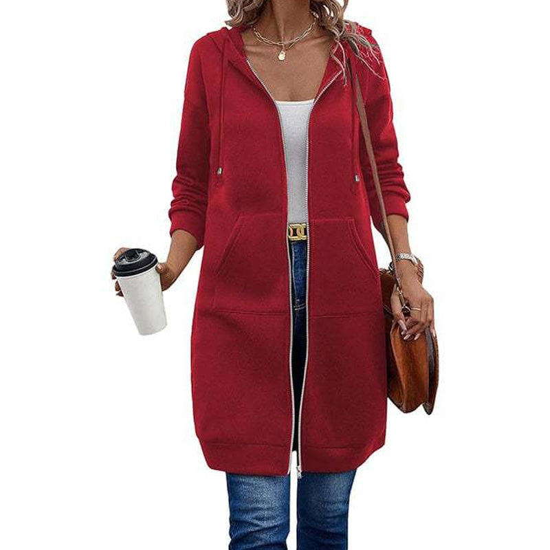 ⌛Limited-Time Offer🛍️Women’s Long Zip-Up Hooded Cardigan