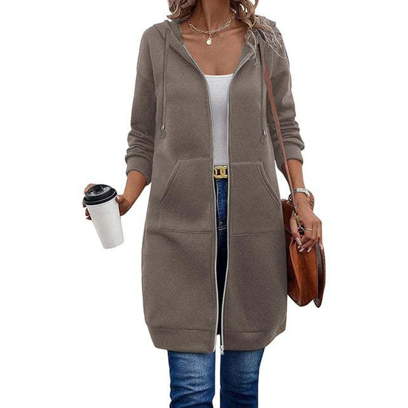 ⌛Limited-Time Offer🛍️Women’s Long Zip-Up Hooded Cardigan