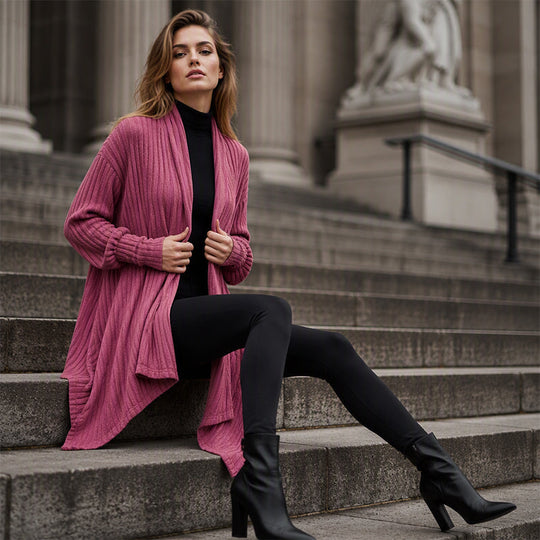 ⏳LAST DAY SALE ONLY ￡19.99!!🧶Women's Casual Draped Open Front Cardigan – Cosy, Flattering & Effortlessly Chic